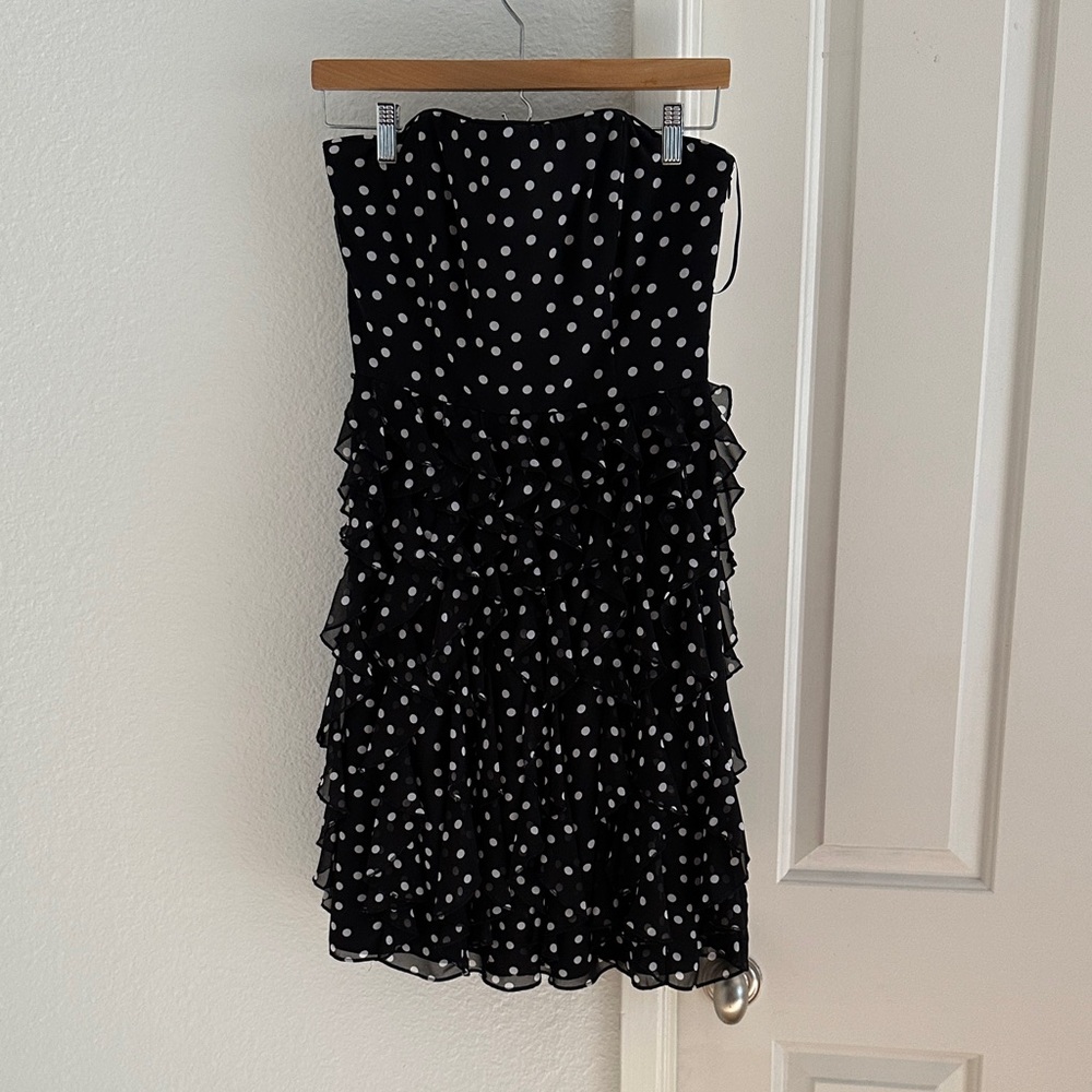 White House Black Market Black and White Polka Dot Mini Dress